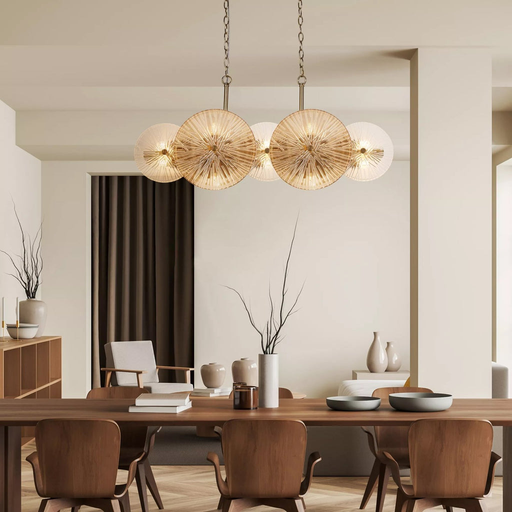 Wagon Wheel 10 Light Bar Ceiling Pendant Light In Bronze Finish With Amber Glass 88210-10BZ