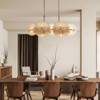 Wagon Wheel 10 Light Bar Ceiling Pendant Light In Bronze Finish With Amber Glass 88210-10BZ