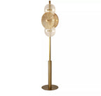 Wagon Wheel 6 Light Floor Lamp In Bronze Finish With Amber Glass 88212-6BZ