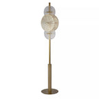 Wagon Wheel 6 Light Floor Lamp In Bronze Finish With Amber Glass 88212-6BZ