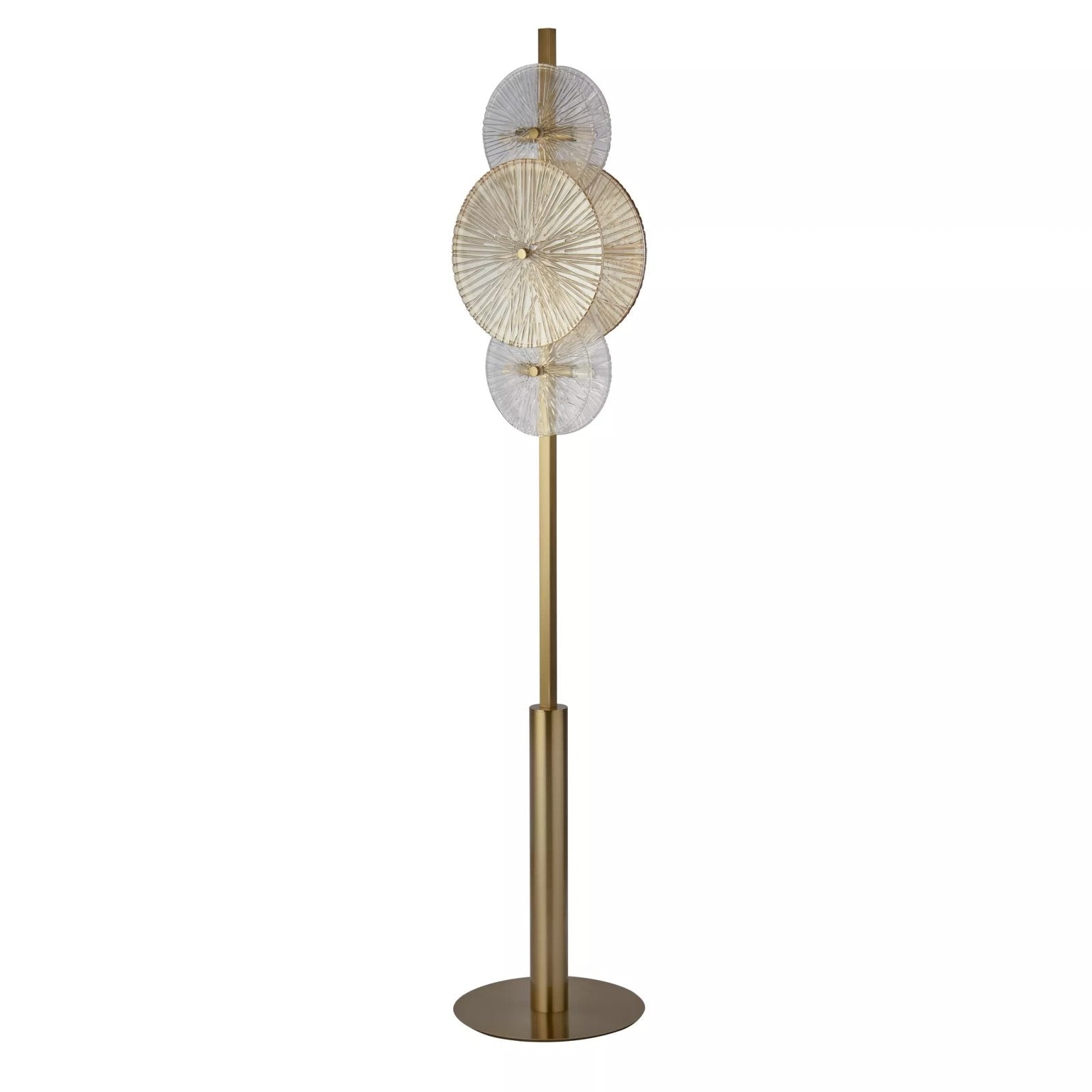 Wagon Wheel 6 Light Floor Lamp In Bronze Finish With Amber Glass 88212-6BZ