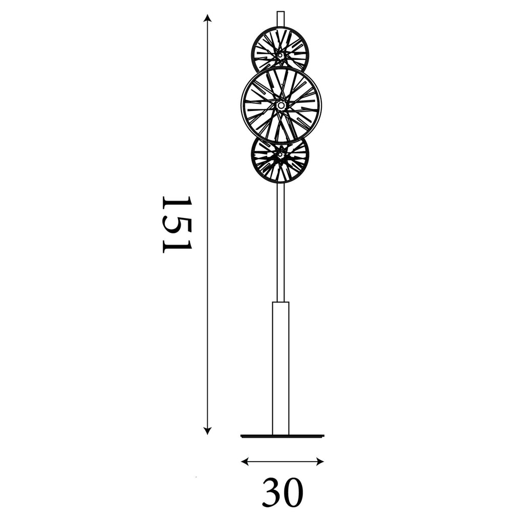 Wagon Wheel 6 Light Floor Lamp In Bronze Finish With Amber Glass 88212-6BZ
