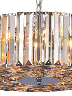 Chapeau 5 Light Ceiling Pendant or Semi Flush Ceiling Light In Chrome With mixed Glass 82101-5CC