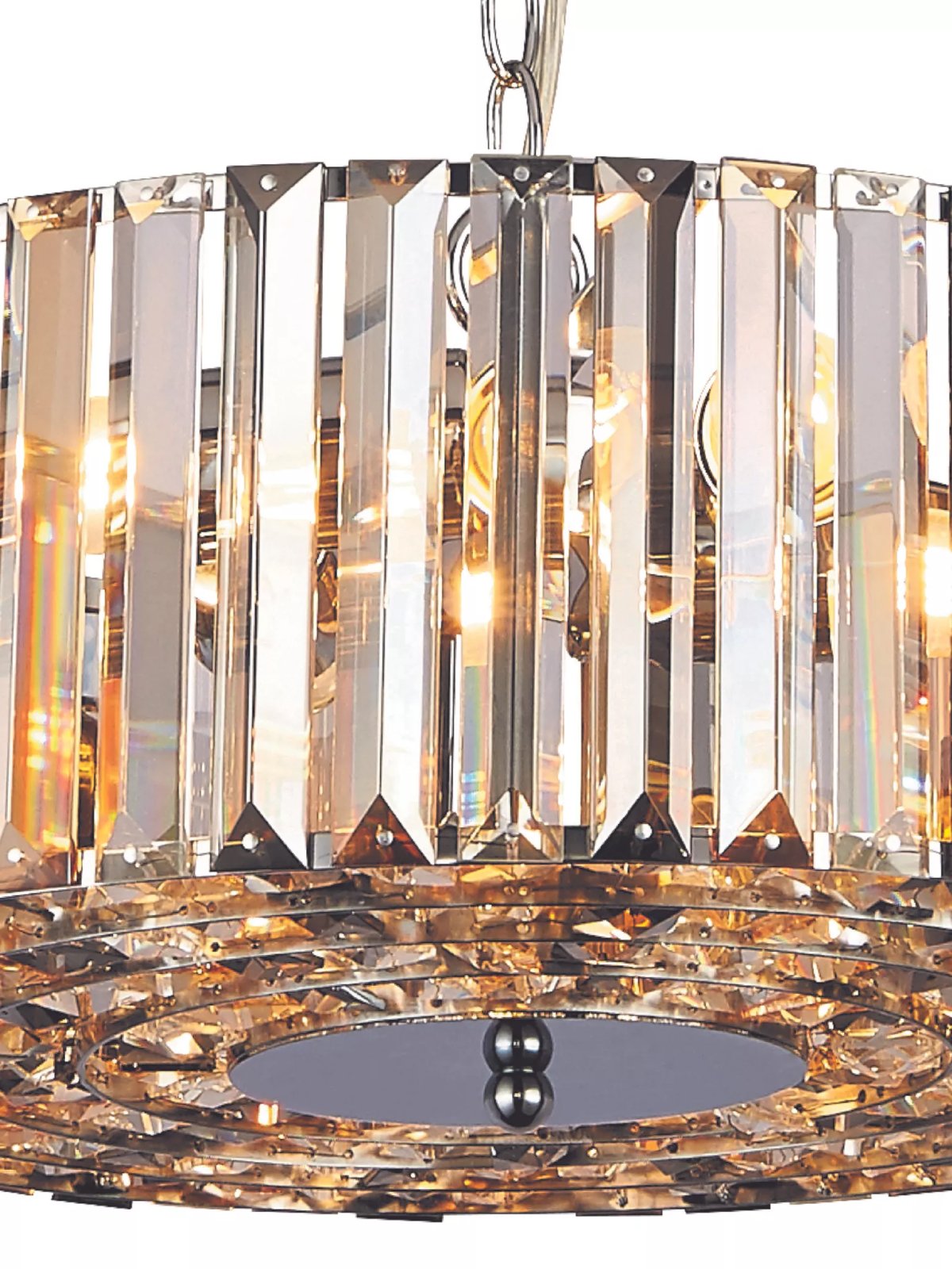Chapeau 5 Light Ceiling Pendant or Semi Flush Ceiling Light In Chrome With mixed Glass 82101-5CC