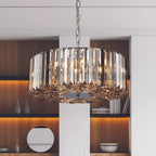 Chapeau 5 Light Ceiling Pendant or Semi Flush Ceiling Light In Chrome With mixed Glass 82101-5CC