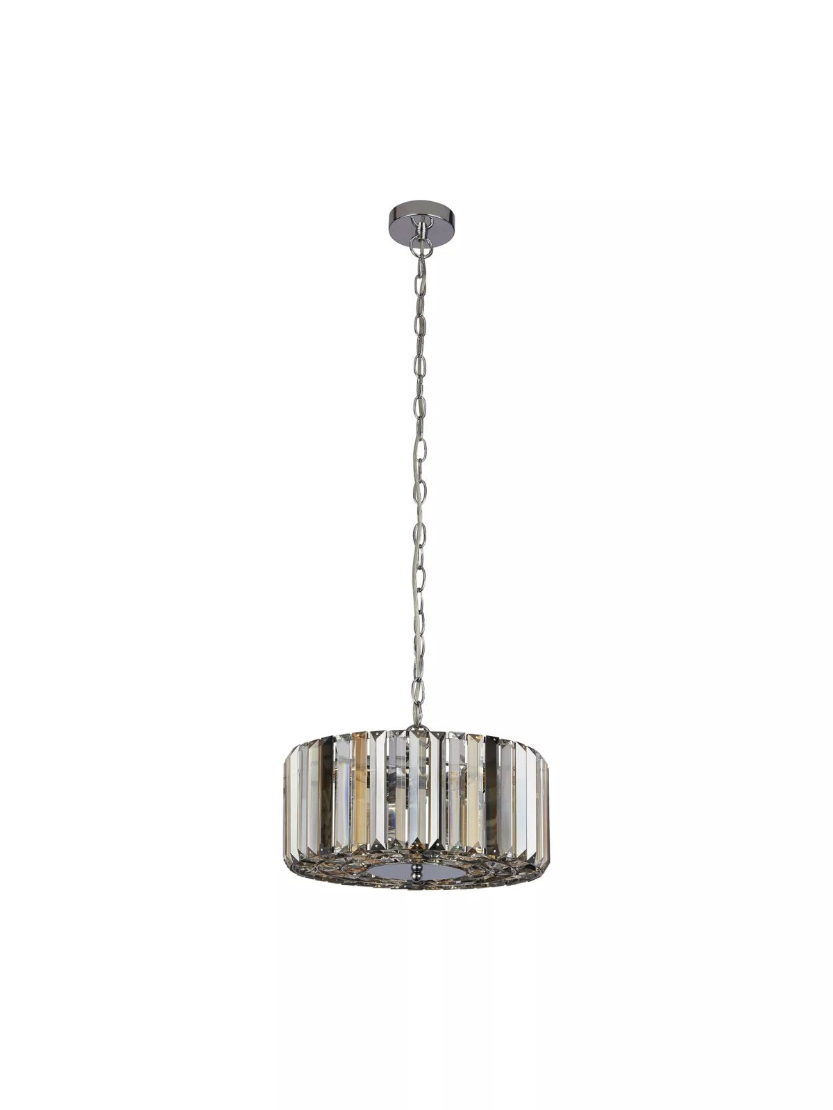 Chapeau 3 Light Ceiling Pendant or Semi Flush Ceiling Light In Chrome With mixed Glass 82101-3CC