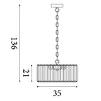 Chapeau 3 Light Ceiling Pendant or Semi Flush Ceiling Light In Chrome With mixed Glass 82101-3CC