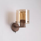 Sweden Single Wall Light In Mocha Finish With Amber Glass 88912-1MO