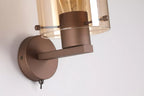 Sweden Single Wall Light In Mocha Finish With Amber Glass 88912-1MO