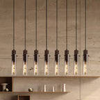 Sweden II 8Lt Ceiling Bar Pendant In Mocha Finish With Amber Glass 88921-8MO