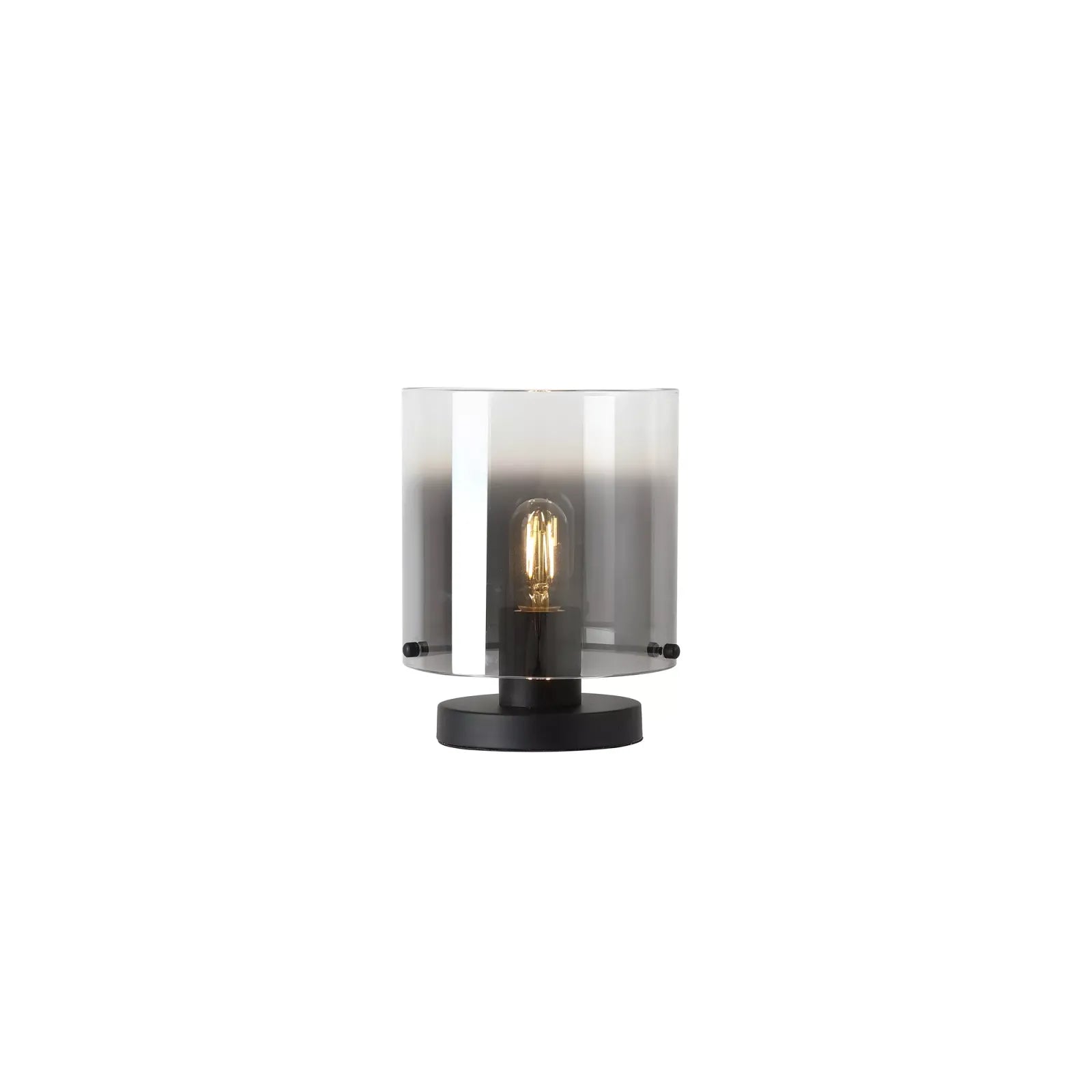 Sweden Table Lamp In Matt Black Finish With Smoked Ombre Glass 88913-1BK