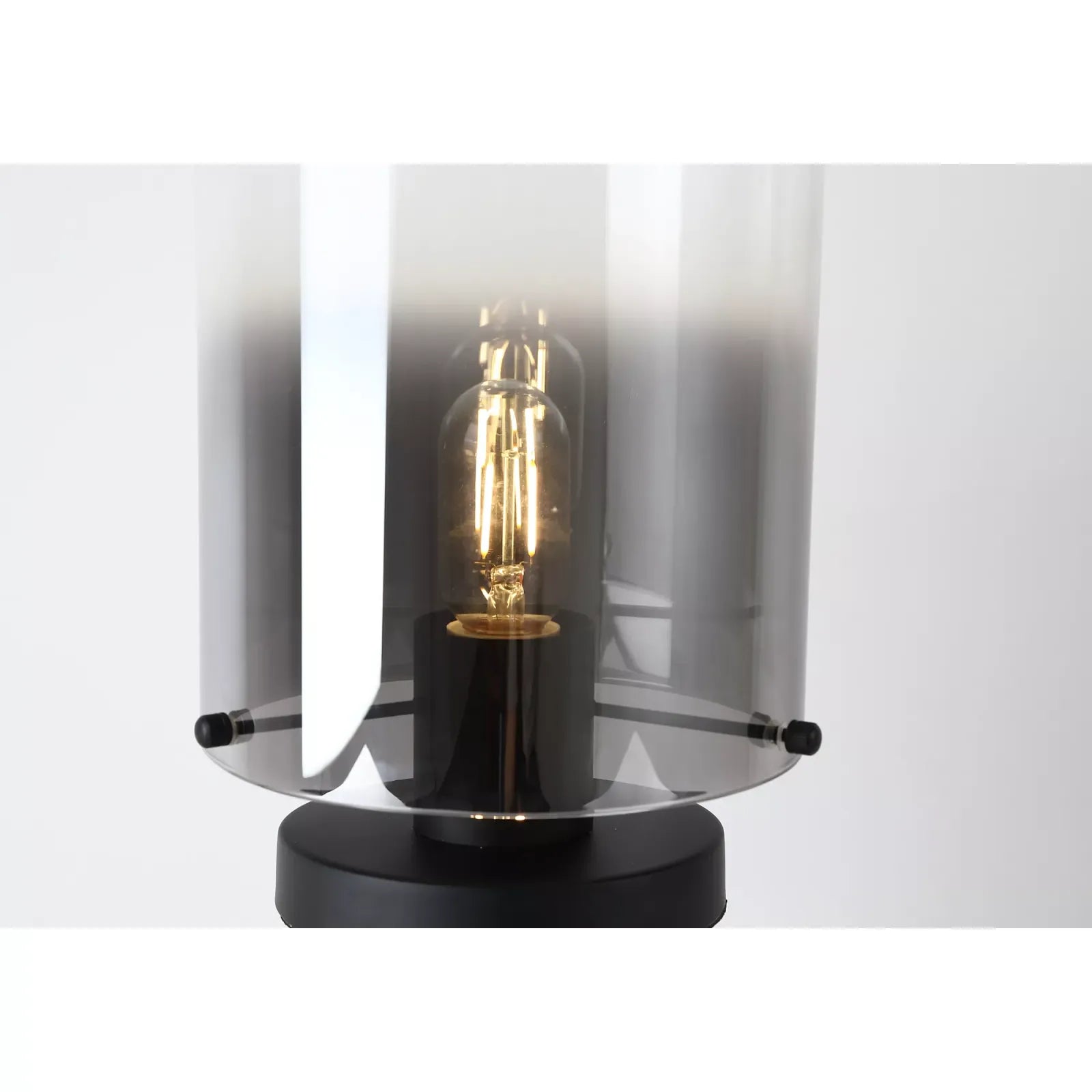 Sweden Table Lamp In Matt Black Finish With Smoked Ombre Glass 88913-1BK