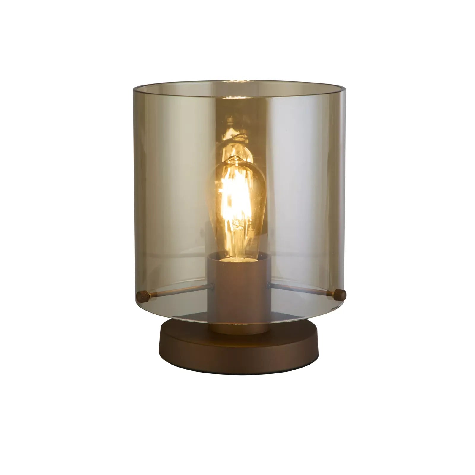 Sweden Table Lamp In Mocha Finish With Amber Glass 88913-1MO