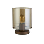 Sweden Table Lamp In Mocha Finish With Amber Glass 88913-1MO