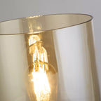 Sweden Table Lamp In Mocha Finish With Amber Glass 88913-1MO