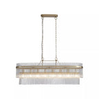 Lara 8 Light Oval Ceiling Pendant Light in Gold Finish With Clear Glass Rods 11400-8GO