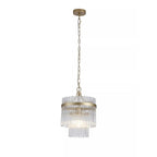Lara Ceiling Pendant Light in Gold Finish With Clear Glass Rods 11200-1GO