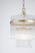 Lara Ceiling Pendant Light in Gold Finish With Clear Glass Rods 11200-1GO