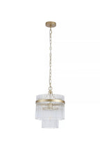 Lara Ceiling Pendant Light in Gold Finish With Clear Glass Rods 11200-1GO