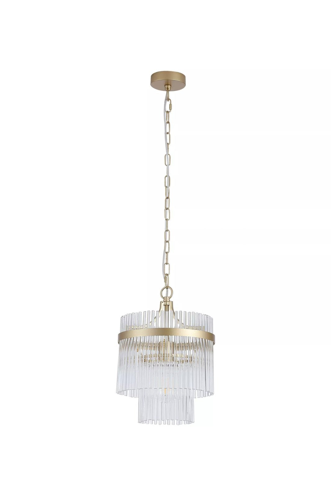 Lara Ceiling Pendant Light in Gold Finish With Clear Glass Rods 11200-1GO