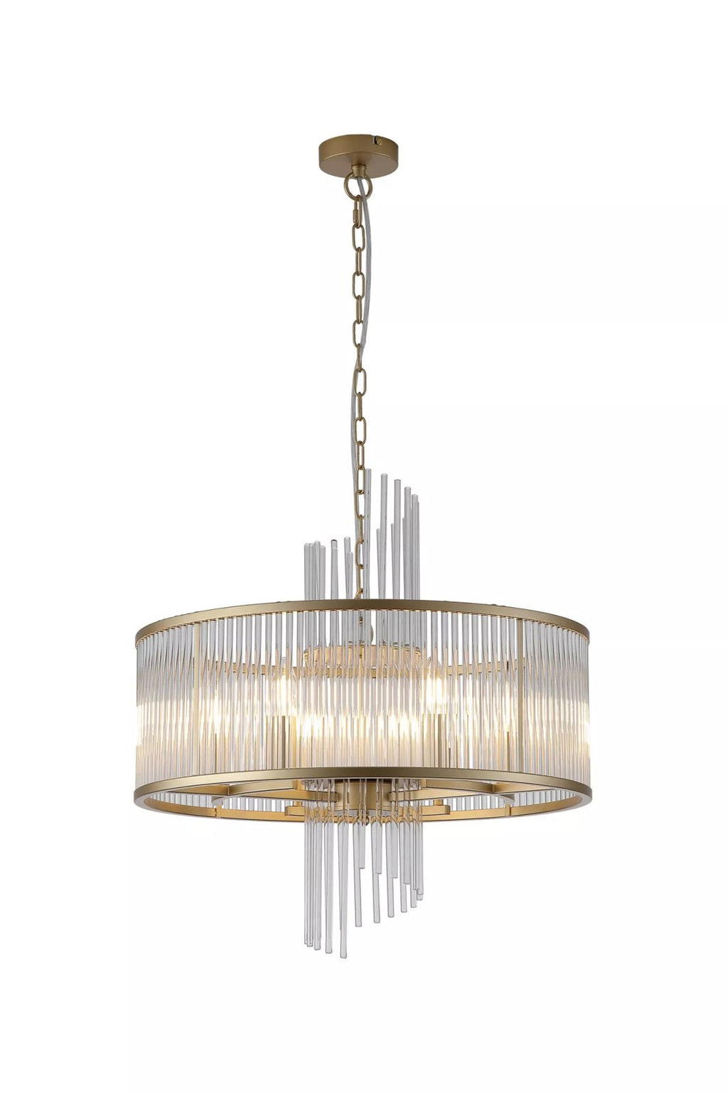 Lara 6 Light Ceiling Pendant Light in Gold Finish With Clear Glass Rods 11600-6GO
