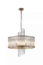 Lara 6 Light Ceiling Pendant Light in Gold Finish With Clear Glass Rods 11600-6GO