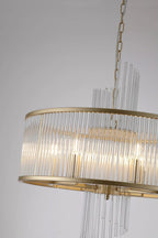 Lara 6 Light Ceiling Pendant Light in Gold Finish With Clear Glass Rods 11600-6GO