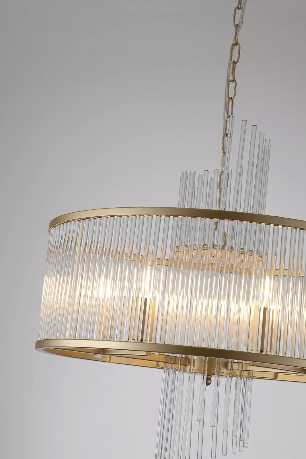 Lara 6 Light Ceiling Pendant Light in Gold Finish With Clear Glass Rods 11600-6GO