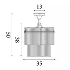 Lara 3 Light Semi Flush Ceiling Light in Gold Finish With Clear Glass Rods 11300-3GO