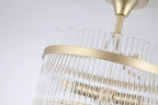 Lara 3 Light Semi Flush Ceiling Light in Gold Finish With Clear Glass Rods 11300-3GO