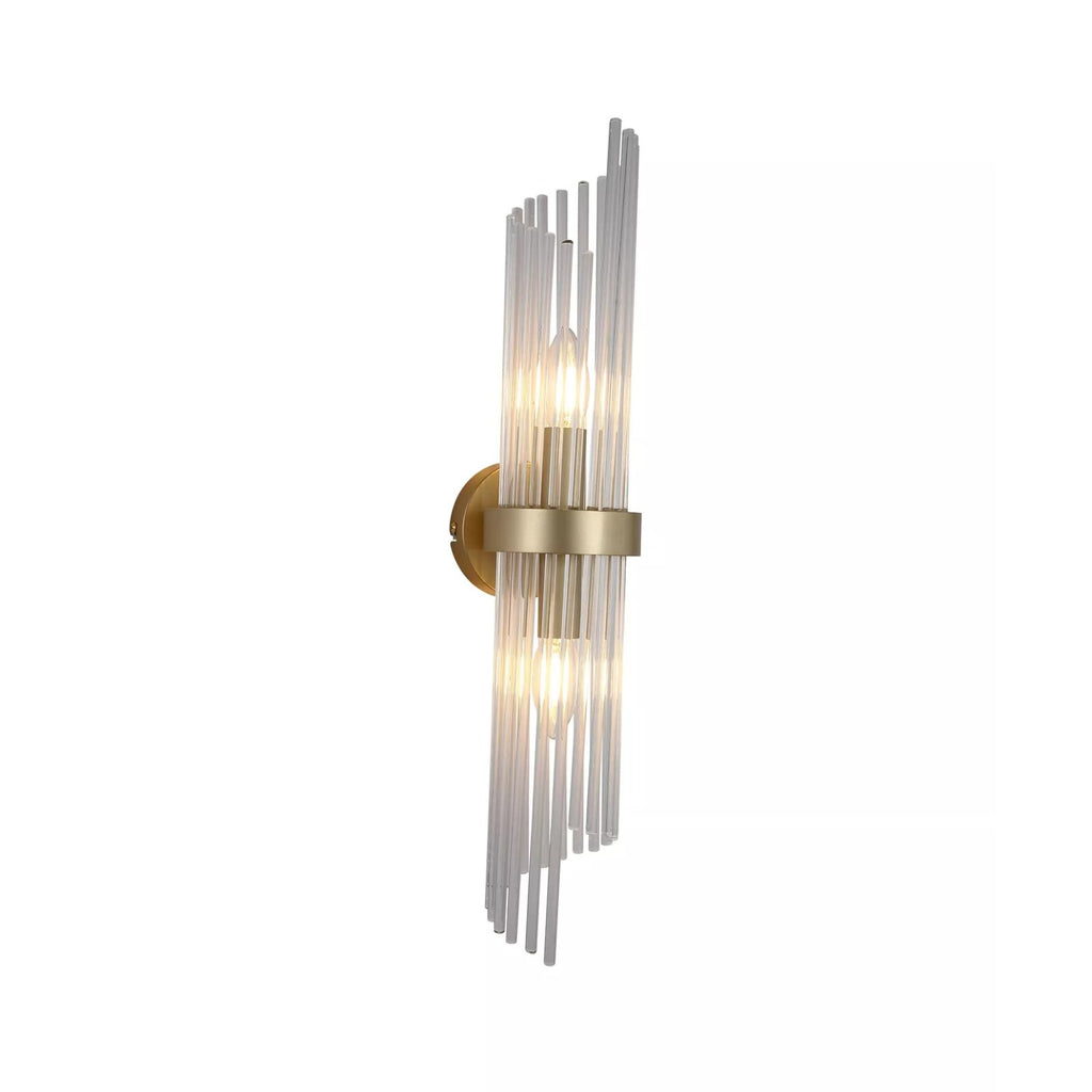 Lara 2 Light Wall Light in Gold Finish With Clear Glass Rods 11500-2GO