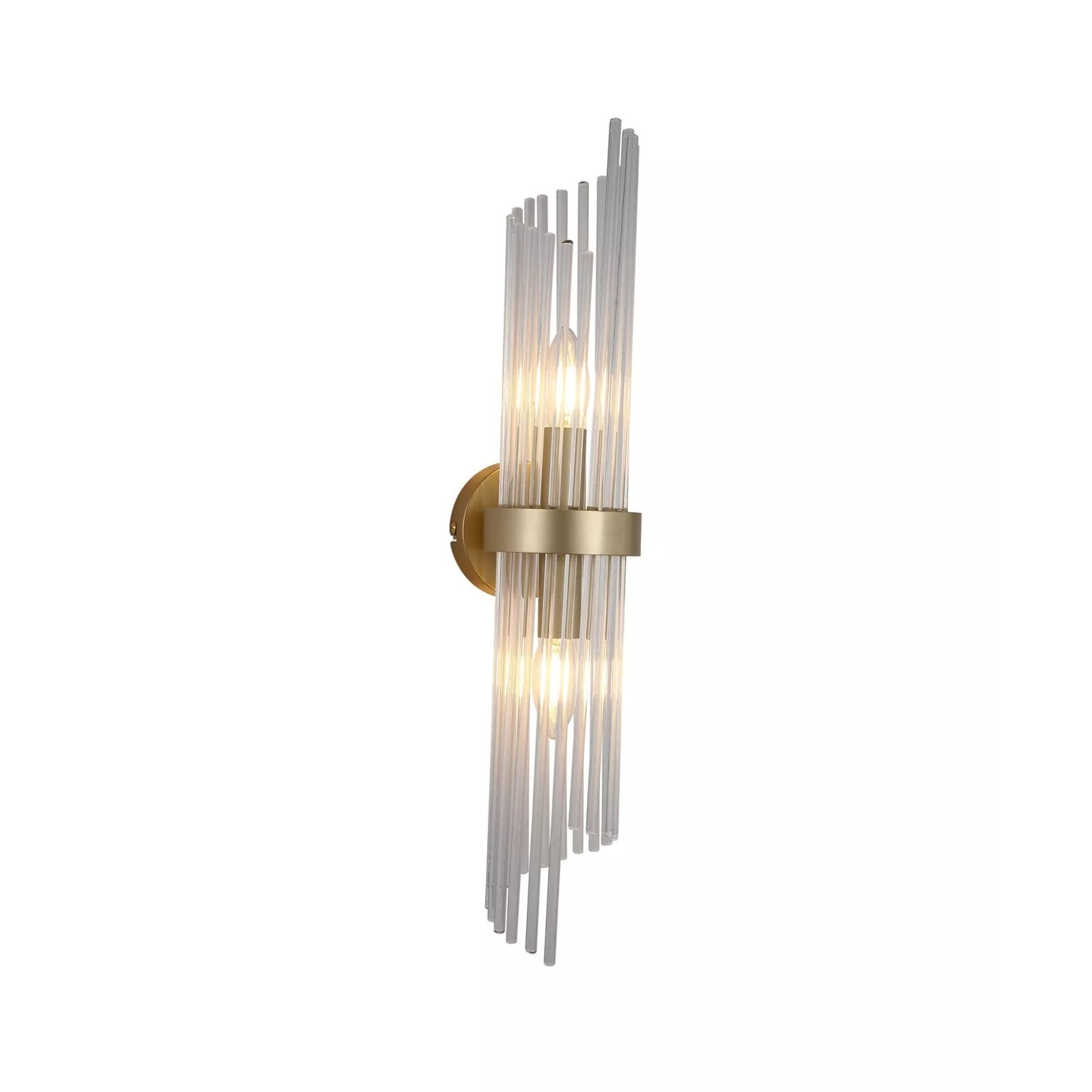 Lara 2 Light Wall Light in Gold Finish With Clear Glass Rods 11500-2GO