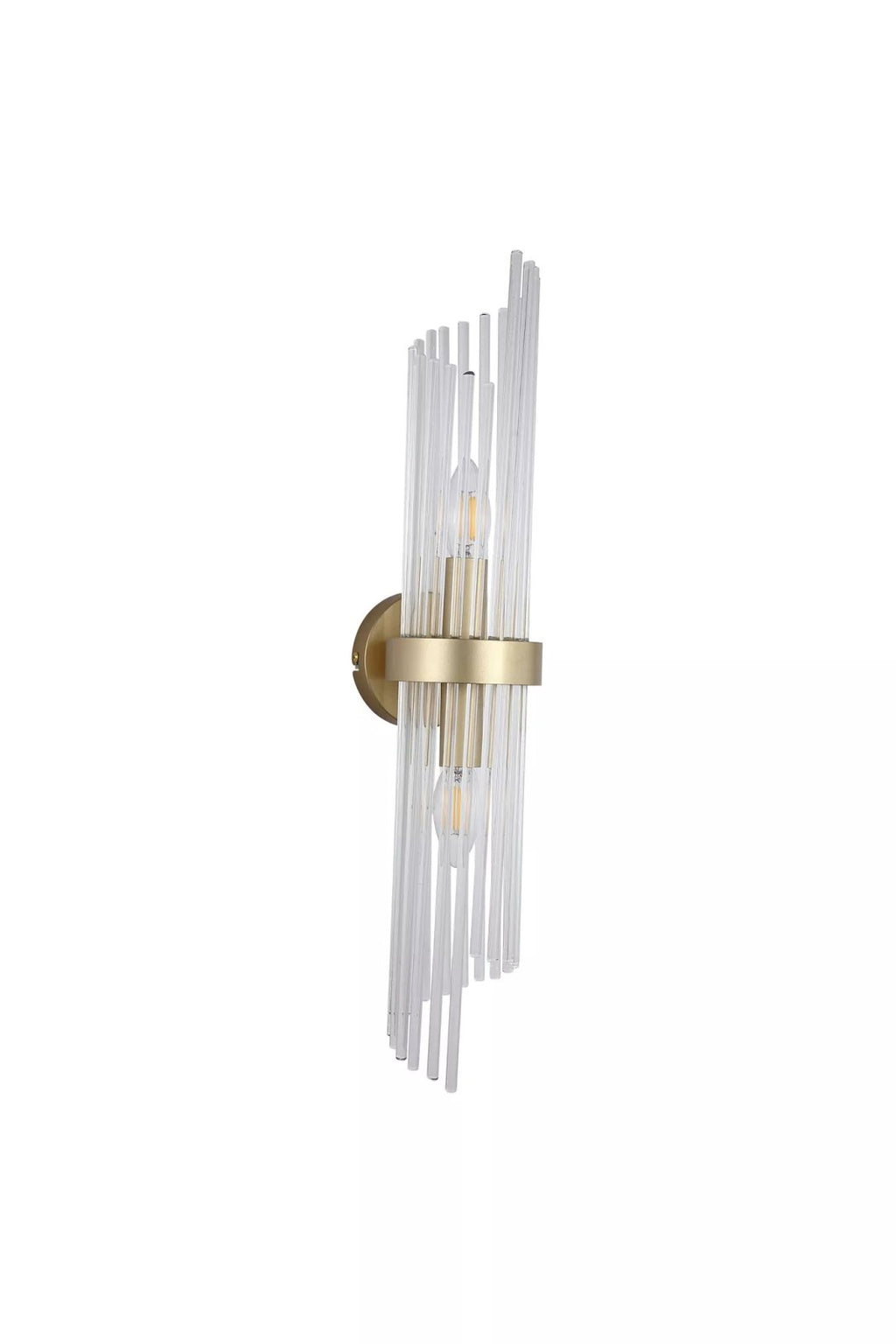 Lara 2 Light Wall Light in Gold Finish With Clear Glass Rods 11500-2GO