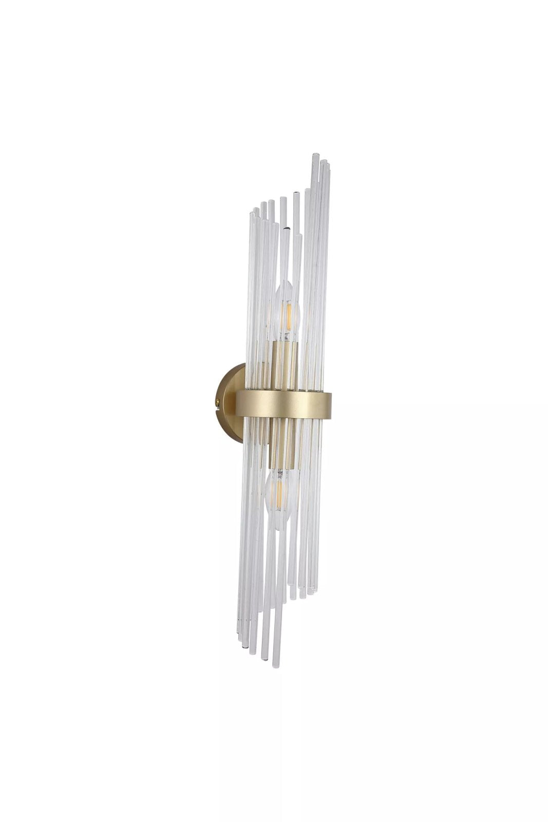 Lara 2 Light Wall Light in Gold Finish With Clear Glass Rods 11500-2GO