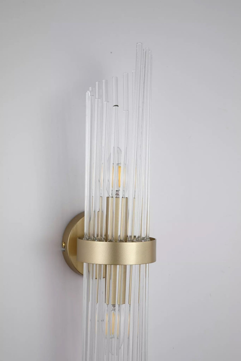 Lara 2 Light Wall Light in Gold Finish With Clear Glass Rods 11500-2GO