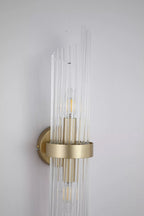 Lara 2 Light Wall Light in Gold Finish With Clear Glass Rods 11500-2GO