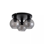 Radiance 3 Light Flush Ceiling Light In Black Finish With Smoked Glass 44521SM