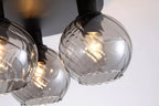 Radiance 3 Light Flush Ceiling Light In Black Finish With Smoked Glass 44521SM