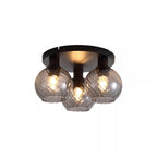 Radiance 3 Light Flush Ceiling Light In Black Finish With Smoked Glass 44521SM