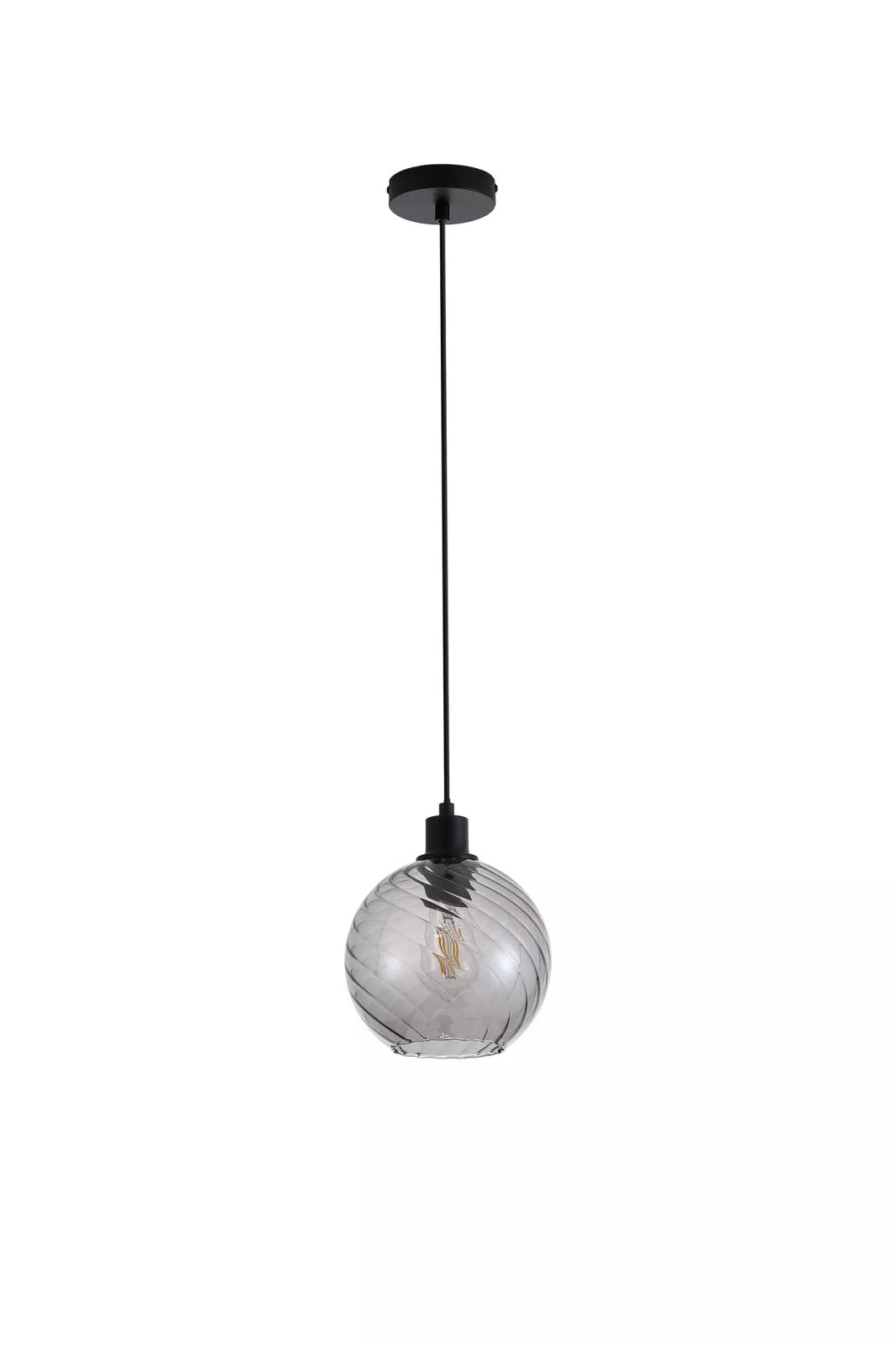 Radiance Ceiling Pendant Light In Black Finish With Smoked Glass 44520SM
