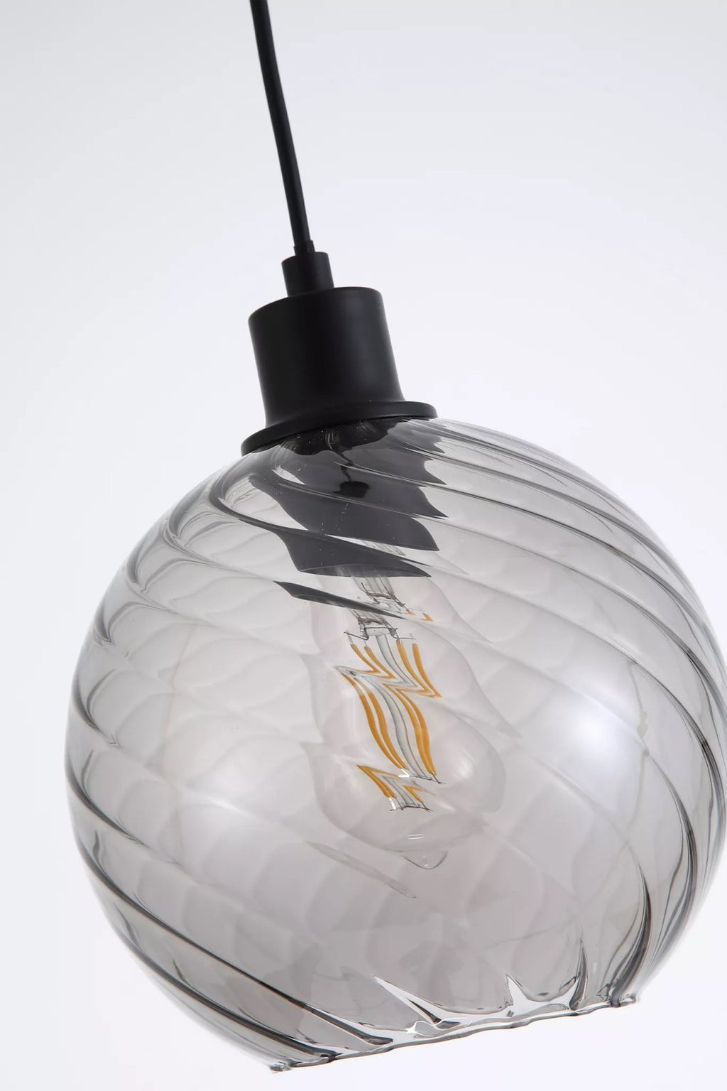 Radiance Ceiling Pendant Light In Black Finish With Smoked Glass 44520SM