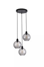 Radiance 3 Light Cluster Ceiling Pendant Light In Black Finish With Smoked Glass 44520-3SM