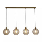 Radiance 4 Light Bar Ceiling Pendant Light In Gold Finish With Champagne Glass 44520-4CP