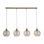 Radiance 4 Light Bar Ceiling Pendant Light In Gold Finish With Champagne Glass 44520-4CP