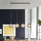 Radiance 4 Light Bar Ceiling Pendant Light In Gold Finish With Champagne Glass 44520-4CP