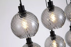 Radiance 6 Light Bar Ceiling Pendant Light In Black Finish With Smoked Glass 44520-6SM