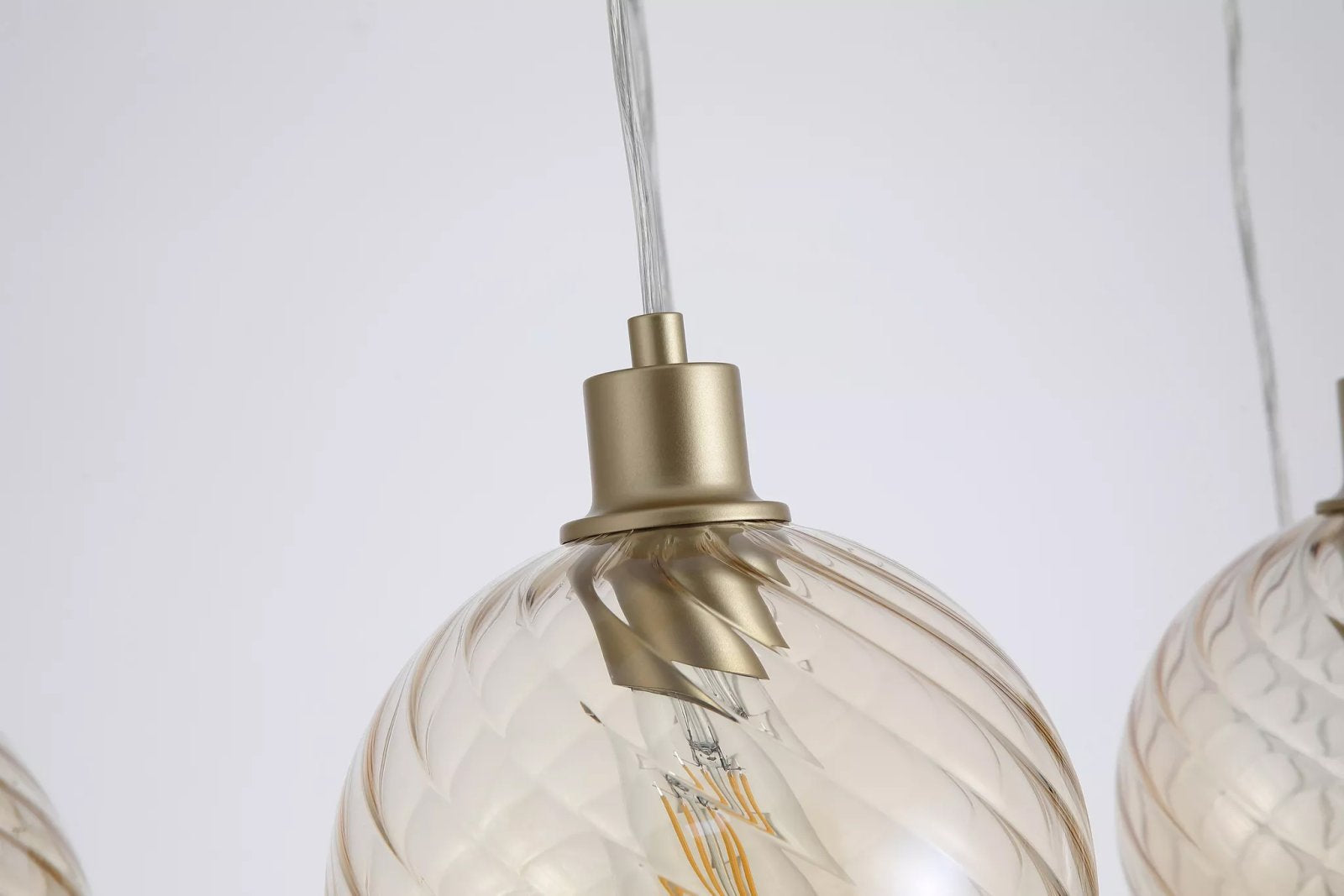 Radiance 6 Light Bar Ceiling Pendant Light In Gold Finish With Champagne Glass 44520-6CP