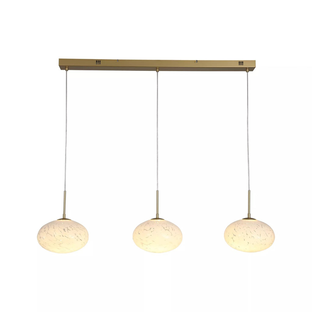 Confetti LED Bar Ceiling Pendant Light In Gold Finish With Confetti Glass 80823-3GO