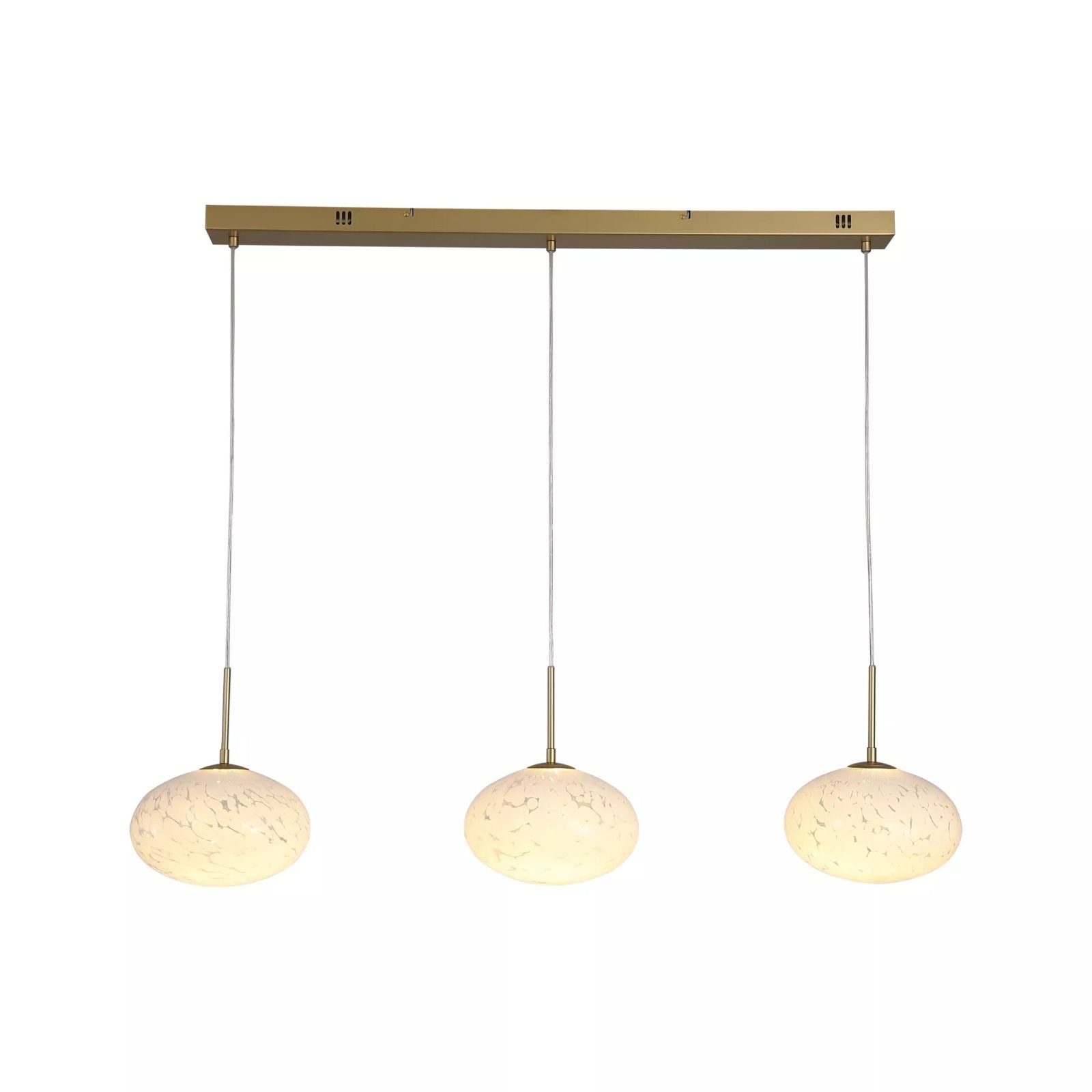 Confetti LED Bar Ceiling Pendant Light In Gold Finish With Confetti Glass 80823-3GO