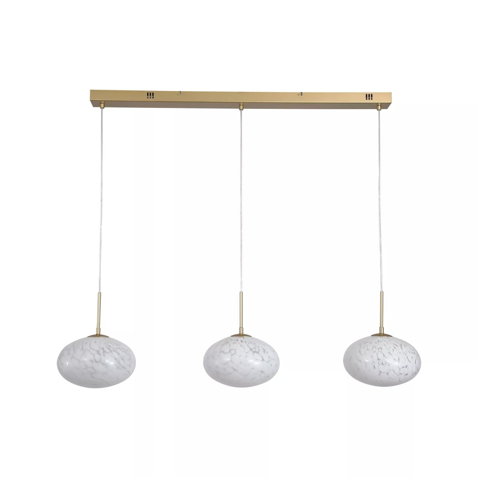 Confetti LED Bar Ceiling Pendant Light In Gold Finish With Confetti Glass 80823-3GO